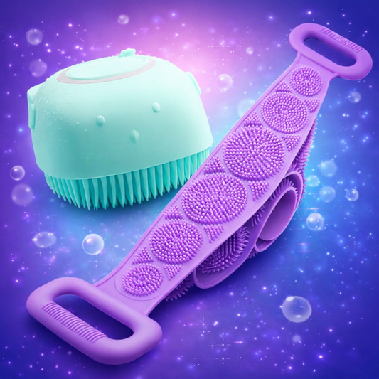 2-in-1 Silicone Bath & Back Scrubber Combo