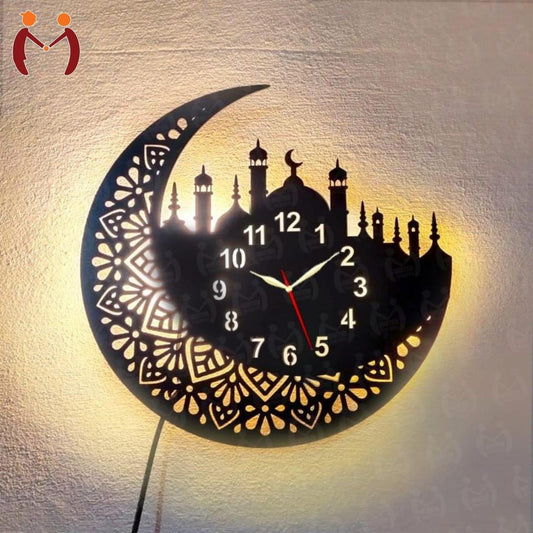 Islamic Wooden Wall Clock