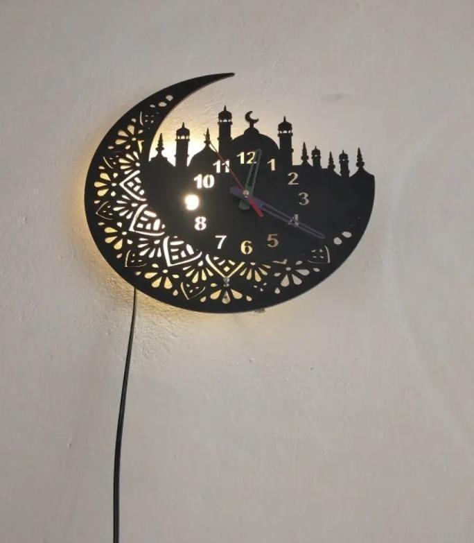Islamic Wooden Wall Clock