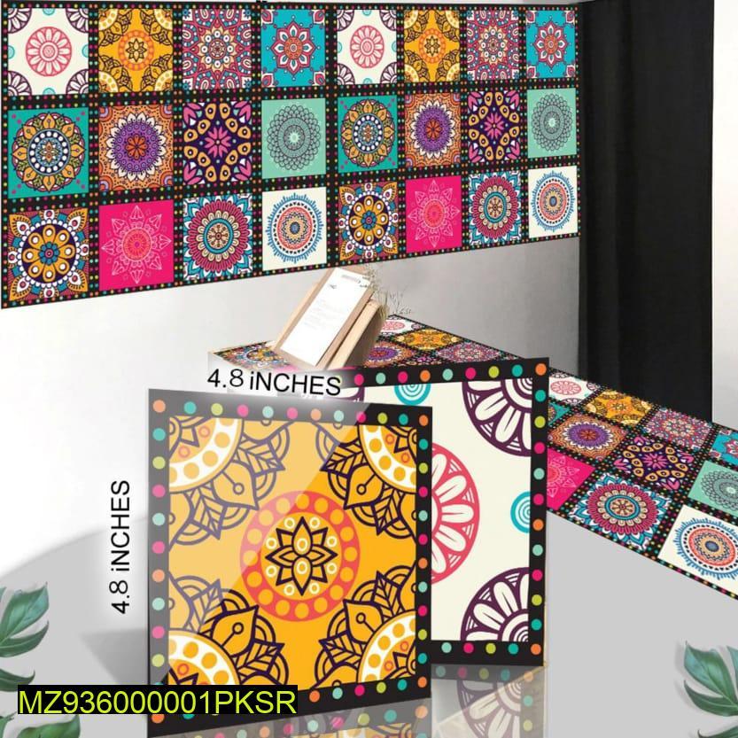 Self Adhesive Mandala Tile Stickers 12 Pcs Pakistan